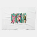 Pink Cowgirl Valentine Png, Heart Png Kitchen Towel