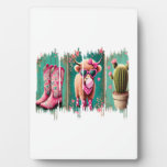 Pink Cowgirl Valentine Png, Heart Png Plaque