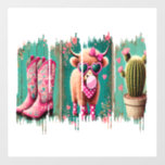 Pink Cowgirl Valentine Png, Heart Png Wall Decal