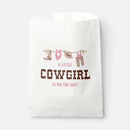 Pink Cowgirl Western Baby Shower Favor Bag