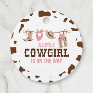 Pink Cowgirl Western Baby Shower Favor Tags