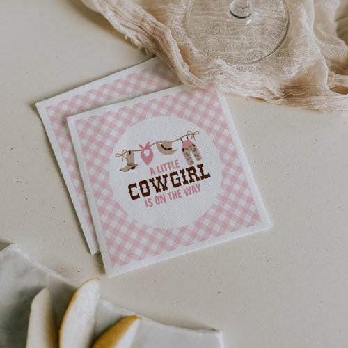 Pink Cowgirl Western Baby Shower Napkins