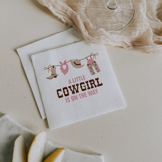 Pink Cowgirl Western Baby Shower Napkins (Creator Uploaded)
