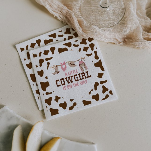 Pink Cowgirl Western Baby Shower Napkins (Creator Uploaded)