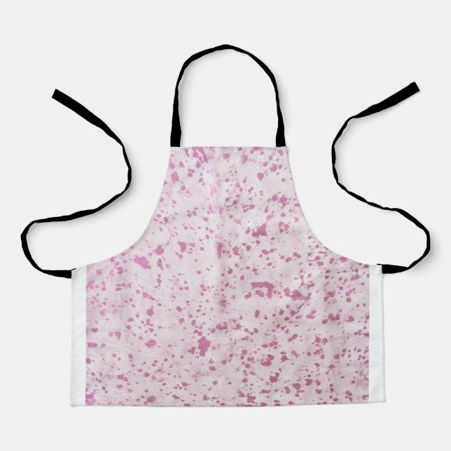 Pink Cowhide rustic cowgirl Country Western Apron (Front)