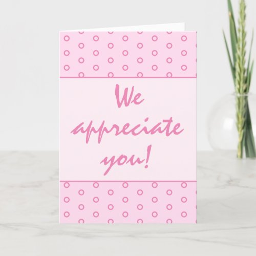 Pink Coworker Appreciation  Thank You Card