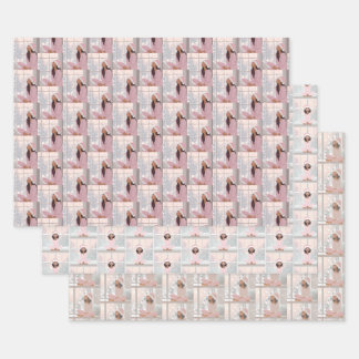 Pink Cozy Christmas Wrapping Paper Sheets