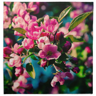 Pink Crab Apple Flowers Napkin