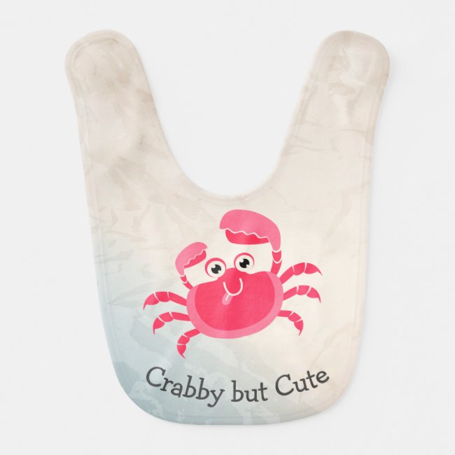 Pink Crab Design Baby Bib