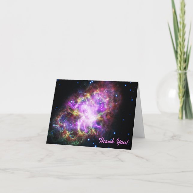 Pink Crab Nebula Space Image Thank You (Front)