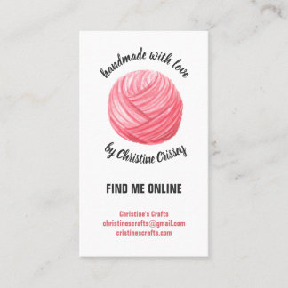 Pink Craft Crochet | Knitting Yarn Handmade Business Card
