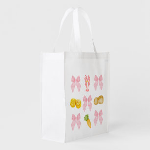 Pink Crawfish Boil Seafood Party pastel Grocery Bag