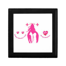 Pink Crawfish Valentine's Wooden Jewelry Box