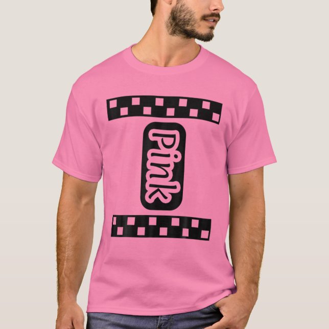 Pink Crayon Halloween Crayon Costume Couple T-Shirt (Front)