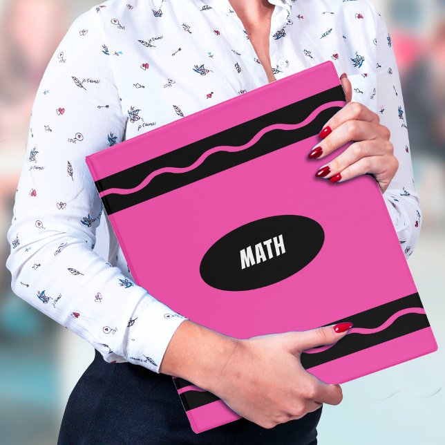 Pink Crayon Math Class Student School Subject 3 Ring Binder (Pink Crayon Math Student School Subject 3 Ring Binder)