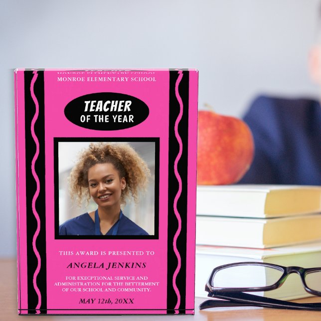 Pink Crayon Photo School Teacher of the Year Acrylic Award (Pink Crayon Photo School Teacher of the Year Acrylic Award)