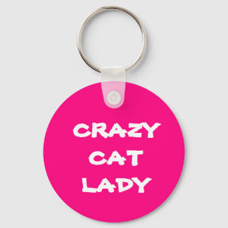Pink Crazy Cat Lady Keychain