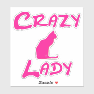 Pink Crazy Cat Lady Sticker