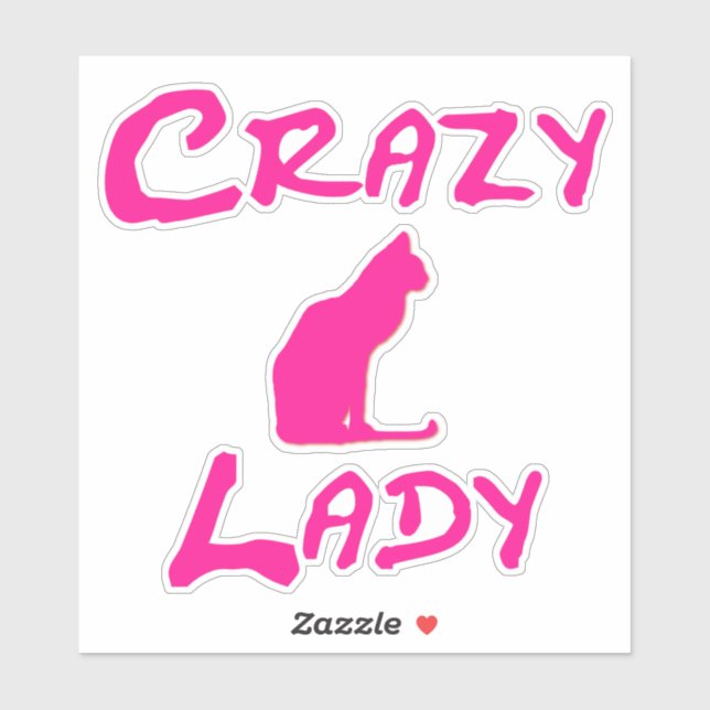 Pink Crazy Cat Lady Sticker (Sheet)