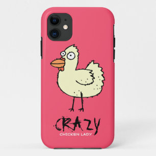PINK Crazy Chicken Lady Cartoon Hen iPhone 11 Case