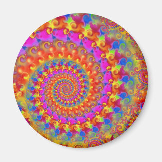 Pink Crazy Fractal Magnet