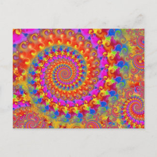 Pink Crazy Fractal Postcard