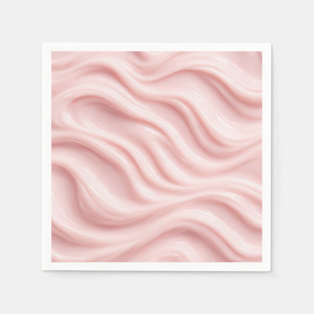 Pink Cream Abstract Design Napkins (Front)