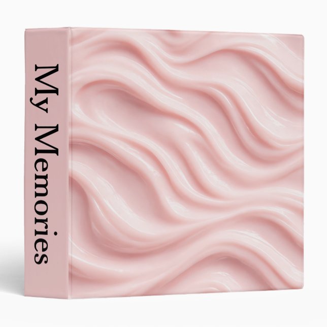 Pink Cream Abstract Pattern 3 Ring Binder (Front/Spine)