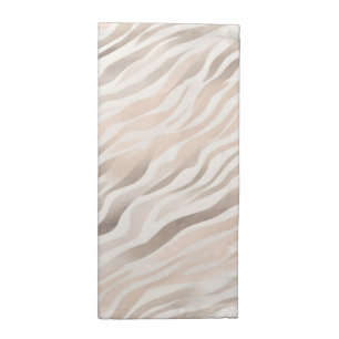 Pink Cream Beige Zebra Animal Print Cloth Napkin