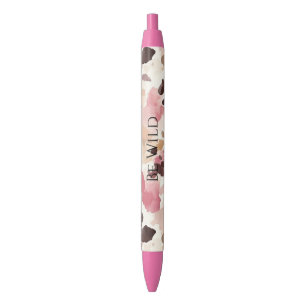 Pink Cream Brown Leopard Pen