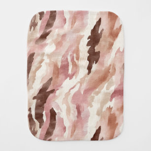 Pink Cream Chocolate Brown Abstract Baby Burp Cloth