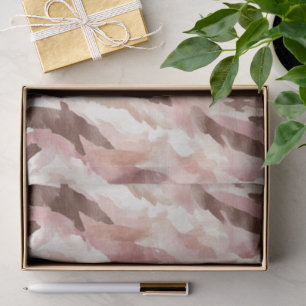 Pink Cream Chocolate Brown Abstract Birthday Tissue Paper