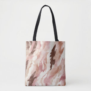 Pink Cream Chocolate Brown Abstract Christmas Tote Bag