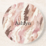 Pink Cream Chocolate Brown Abstract  Coaster