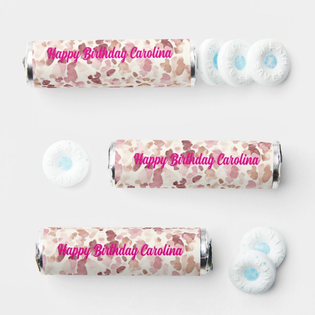 Pink Cream Chocolate Brown Leopard Animal Birthday Breath Savers® Mints (Assorted)