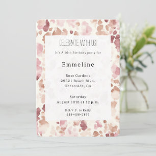 Pink Cream Chocolate Brown Leopard Birthday Invitation