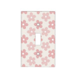 Pink Cream Daisy Flowers Retro Pattern Light Switch Cover