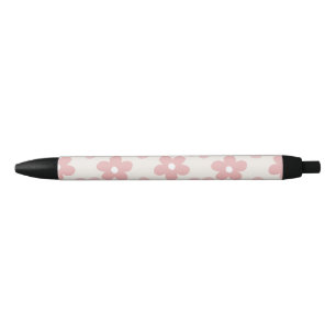 Pink Cream Daisy Flowers Retro Pattern Pen