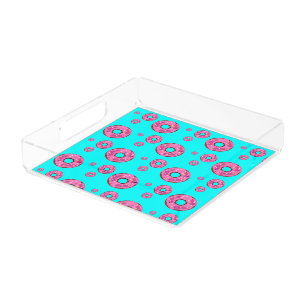 Pink cream donuts acrylic tray