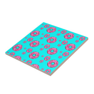 Pink cream donuts ceramic tile