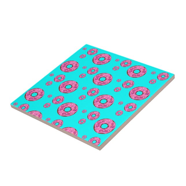 Pink cream donuts ceramic tile (Side)