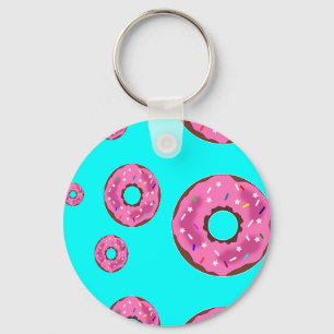 Pink cream donuts keychain