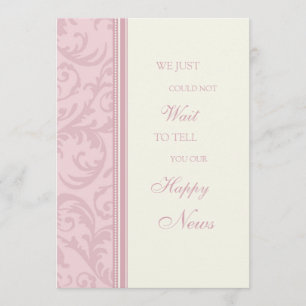 Pink Cream Elopement Announcement Cards