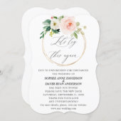 Pink Cream Floral Wedding Try Again Save New Date Invitation (Front/Back)
