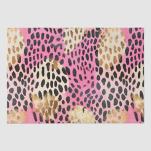 Pink Cream Gold Leopard Tissue Paper