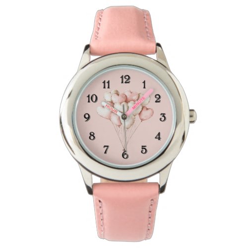 Pink Cream Hearts Balloons   Watch