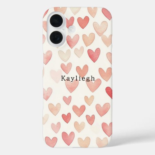 Pink Cream Hearts iPhone 16 Case