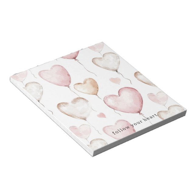 Pink Cream Hearts Notepad (Angled)