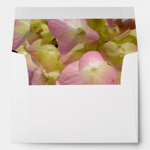 Pink Cream Hydrangeas yellow pink green floral Envelope