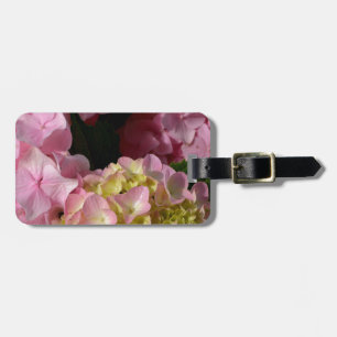 Pink Cream Hydrangeas yellow pink green floral Luggage Tag